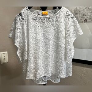 Ruby Rd Petite White Lace Blouse PS Lined